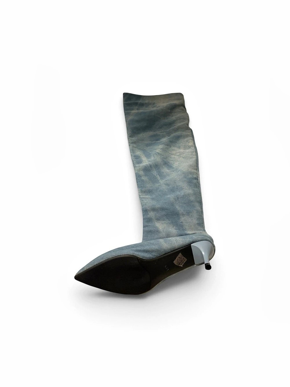 Blue Pointed Toe Heel Boots US 4 - Picture 3 of 3